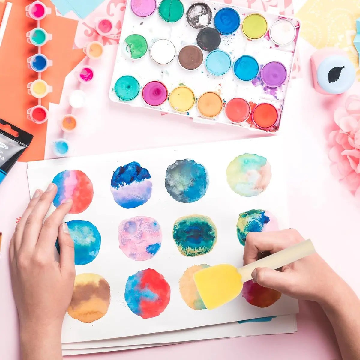20 pieces - Sponge brushes - Brushes - Paint brushes - Children's Round Sponge Brushes - sponge paint brushes - graffiti painting tools - for children's art and DIY painting - 5 sizes - yellow Wholesale Hub