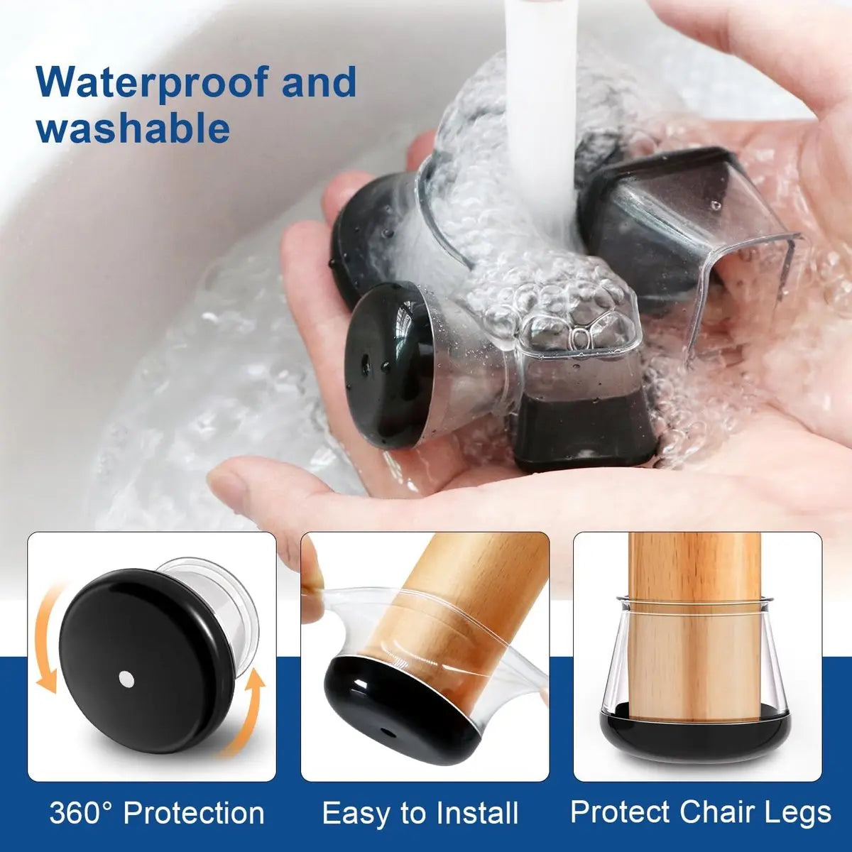 28 Pieces Chair Leg Protectors - Silicone Protective Caps - Chair Leg Protectors - Round Medium Silicone Chair Cushion - Anti-Scratch Felt - Furniture Cushions - Chair Leg Protectors - Carpet Chair Leg Cushions (fit: 20.1-30 mm) - Floor Protection - Black Wholesale Hub