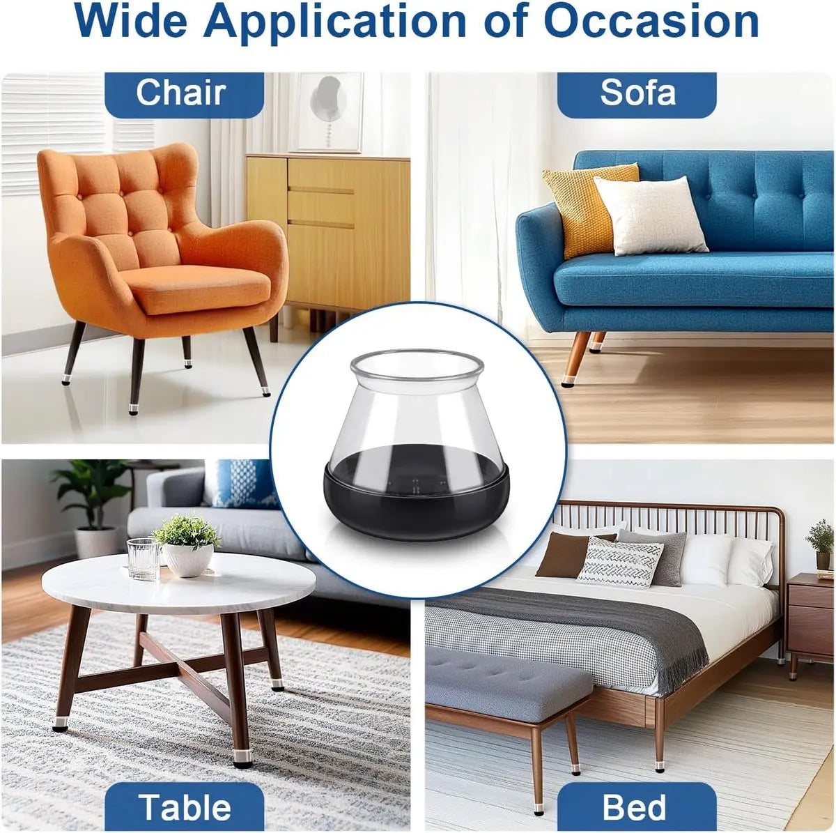 28 Pieces Chair Leg Protectors - Silicone Protective Caps - Chair Leg Protectors - Round Medium Silicone Chair Cushion - Anti-Scratch Felt - Furniture Cushions - Chair Leg Protectors - Carpet Chair Leg Cushions (fit: 20.1-30 mm) - Floor Protection - Black Wholesale Hub