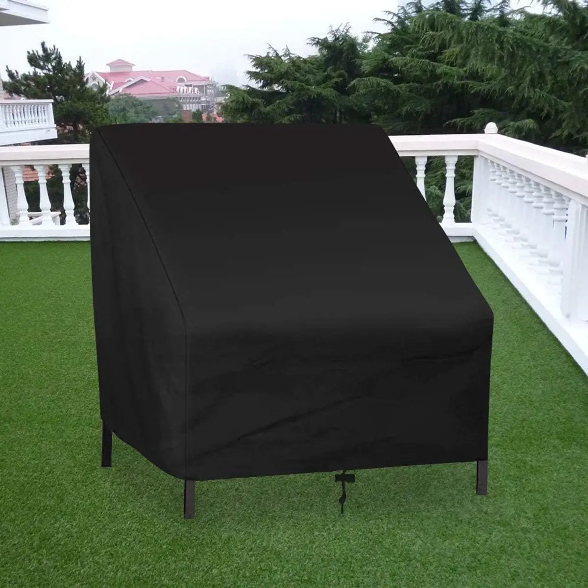 Sofa Protective Cover - Waterproof Chair Cover - Outdoor Patio Furniture Covers - Garden Chair Cover - Waterproof Swing & Lounge Chairs - Protective Cover - Snow Protection Cover - Waterproof - 210D Oxford Cloth - Black - 37.8"W x 30.7"D x 28.74"H Wholesale Hub
