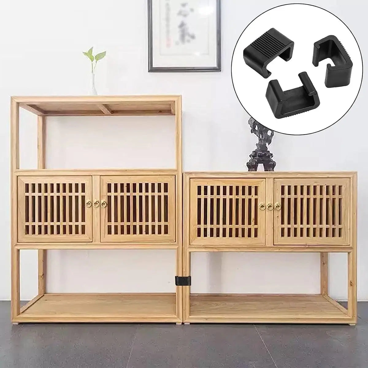 8 pieces - Furniture clamps - 6.5*3.8*4.2cm - garden furniture clips - Rattan garden furniture clips - plastic furniture clips - clips - for garden furniture, benches, patios, furniture, rattan chairs, garden bench, living room furniture - black Wholesale Hub