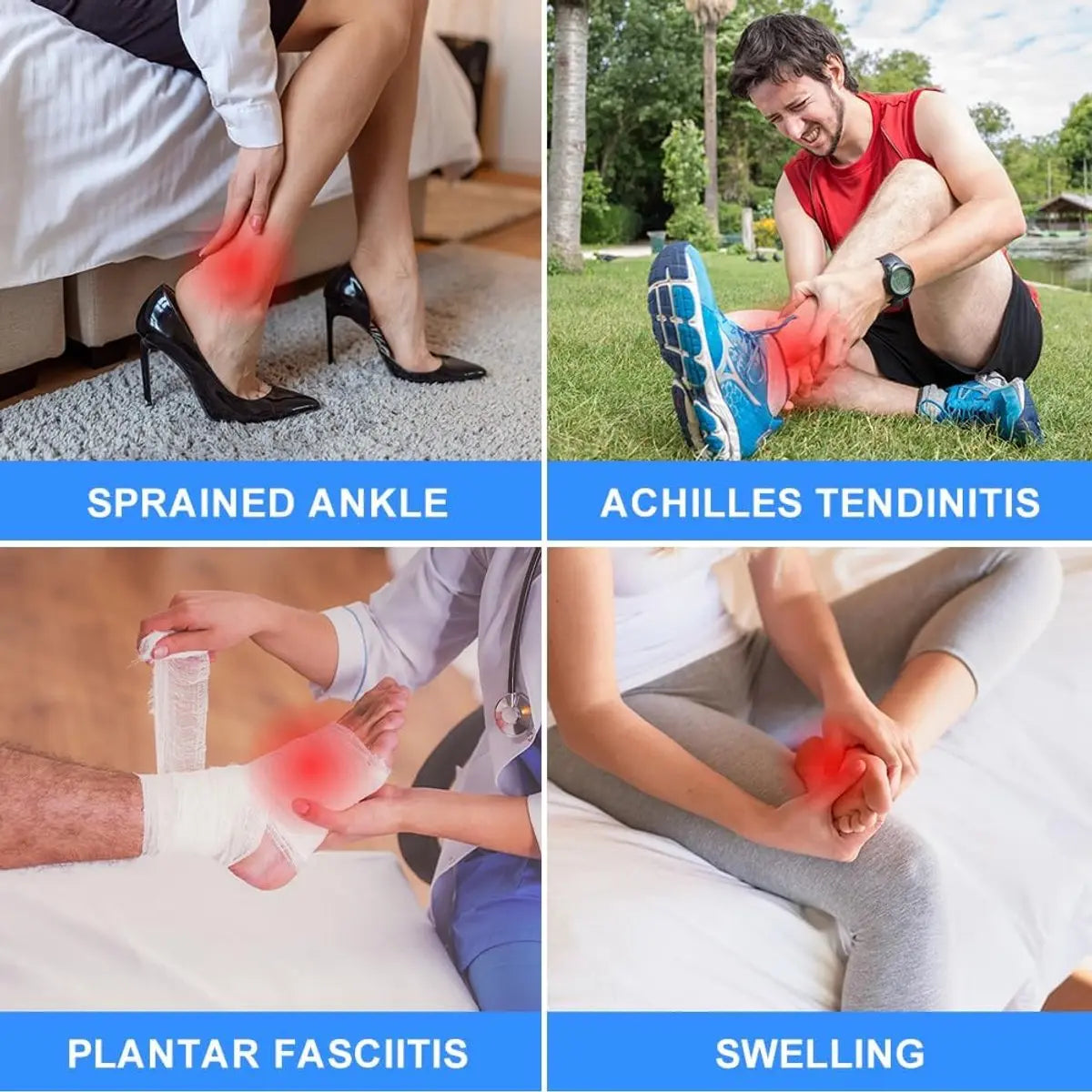 pair - Ankle brace - Ankle support - Ankle bandage - Foot brace - Upper neck circumference 26 cm - for damaged ligaments and sprained ankle - support strap for heel pain with plantar fasciitis - relief of heel pain - Unisex - XL - black Wholesale Hub