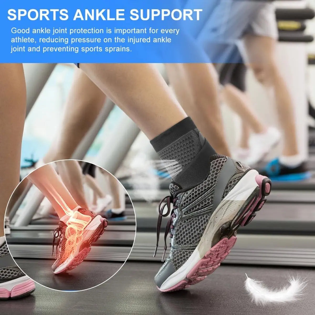 pair - Ankle brace - Ankle support - Ankle bandage - Foot brace - Upper neck circumference 26 cm - for damaged ligaments and sprained ankle - support strap for heel pain with plantar fasciitis - relief of heel pain - Unisex - XL - black Wholesale Hub