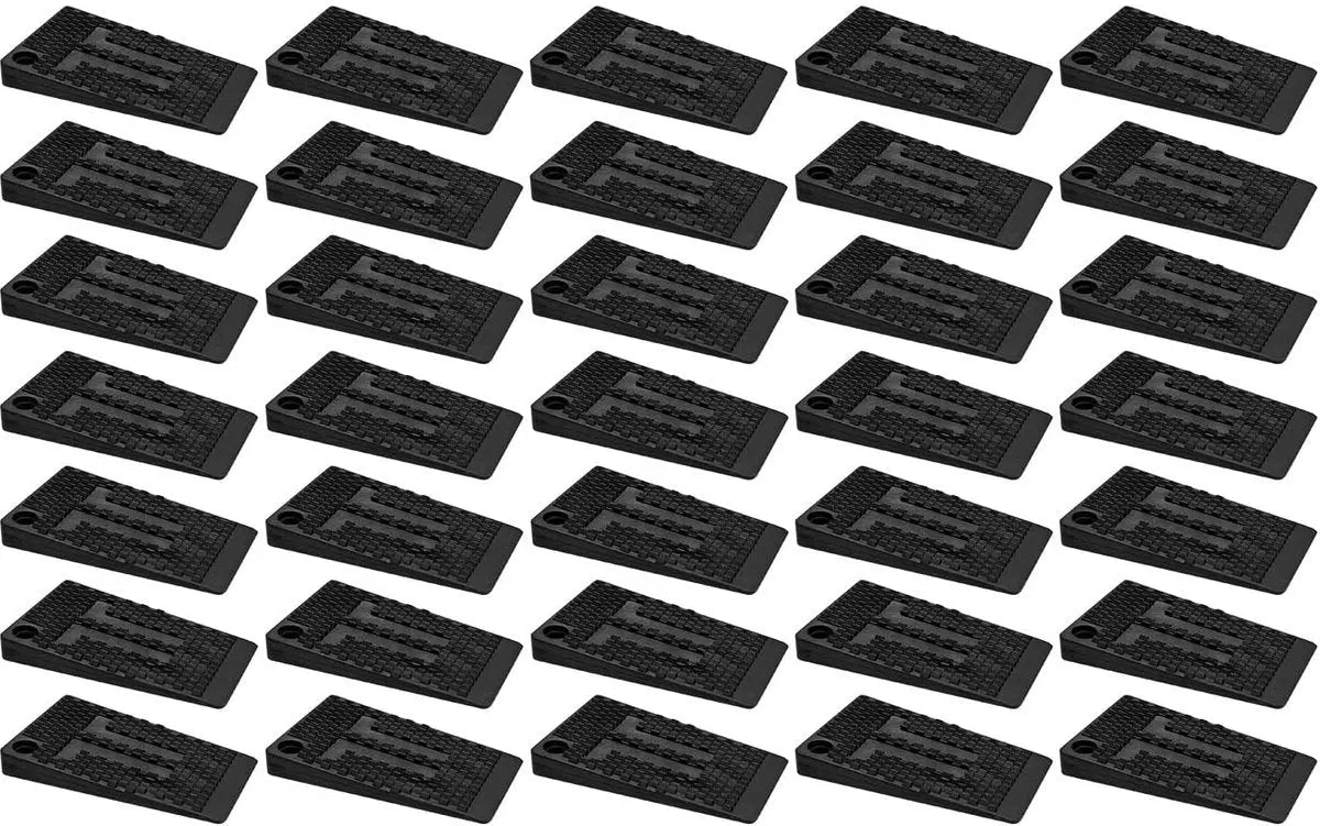 Furniture wedges - 35 pieces - Leveling wedges - Leveling pad Base leg - Furniture coaster - Furniture feet - Wedge set - Leveling wedge - Black - 5*3*0.5 cm - Plastic Wholesale Hub