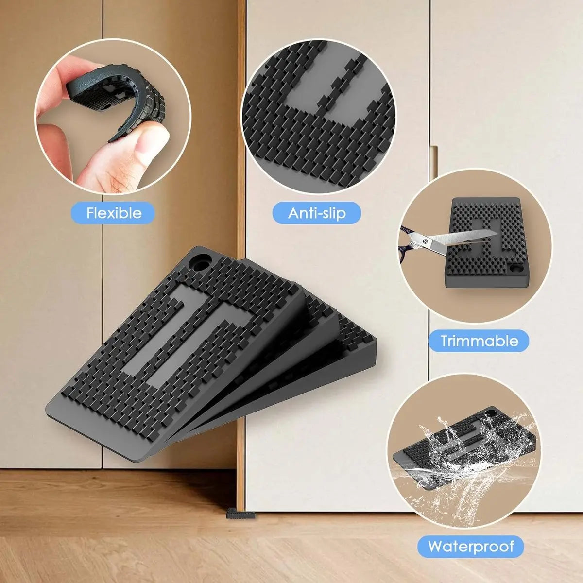 Furniture wedges - 35 pieces - Leveling wedges - Leveling pad Base leg - Furniture coaster - Furniture feet - Wedge set - Leveling wedge - Black - 5*3*0.5 cm - Plastic Wholesale Hub