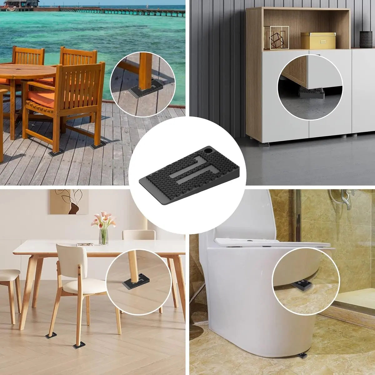 Furniture wedges - 35 pieces - Leveling wedges - Leveling pad Base leg - Furniture coaster - Furniture feet - Wedge set - Leveling wedge - Black - 5*3*0.5 cm - Plastic Wholesale Hub