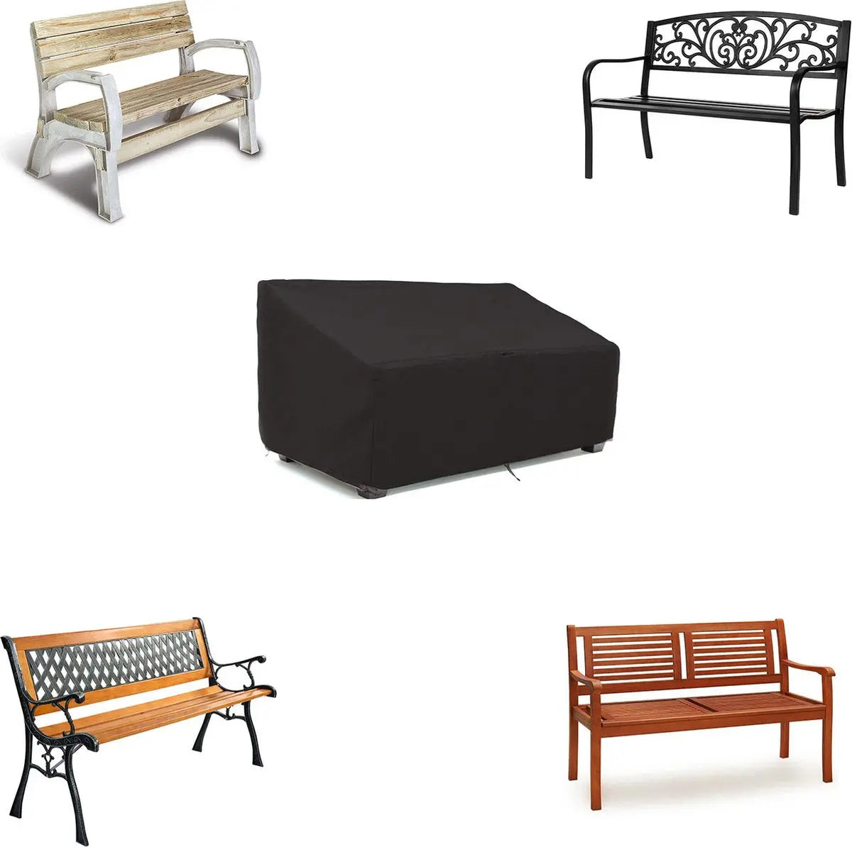 Garden Bench Cover - Garden Bench Cover - Garden Bench Cover - Garden Furniture Cover - Waterproof - 210D Oxford Cloth - Black - 224*83*84cm Wholesale Hub