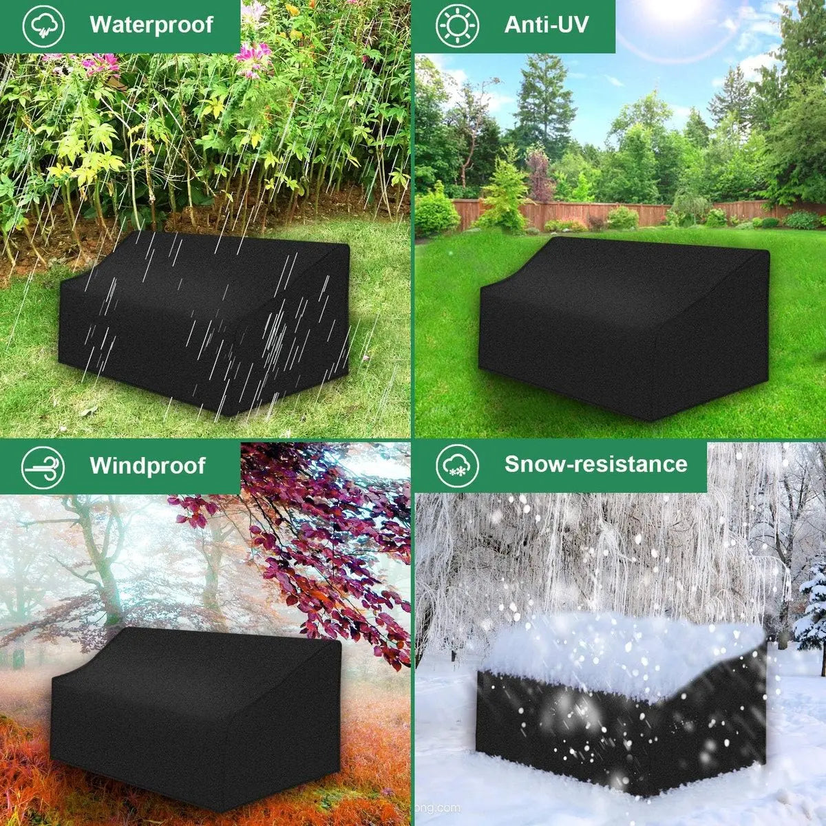 Garden Bench Cover - Garden Bench Cover - Garden Bench Cover - Garden Furniture Cover - Waterproof - 210D Oxford Cloth - Black - 224*83*84cm Wholesale Hub