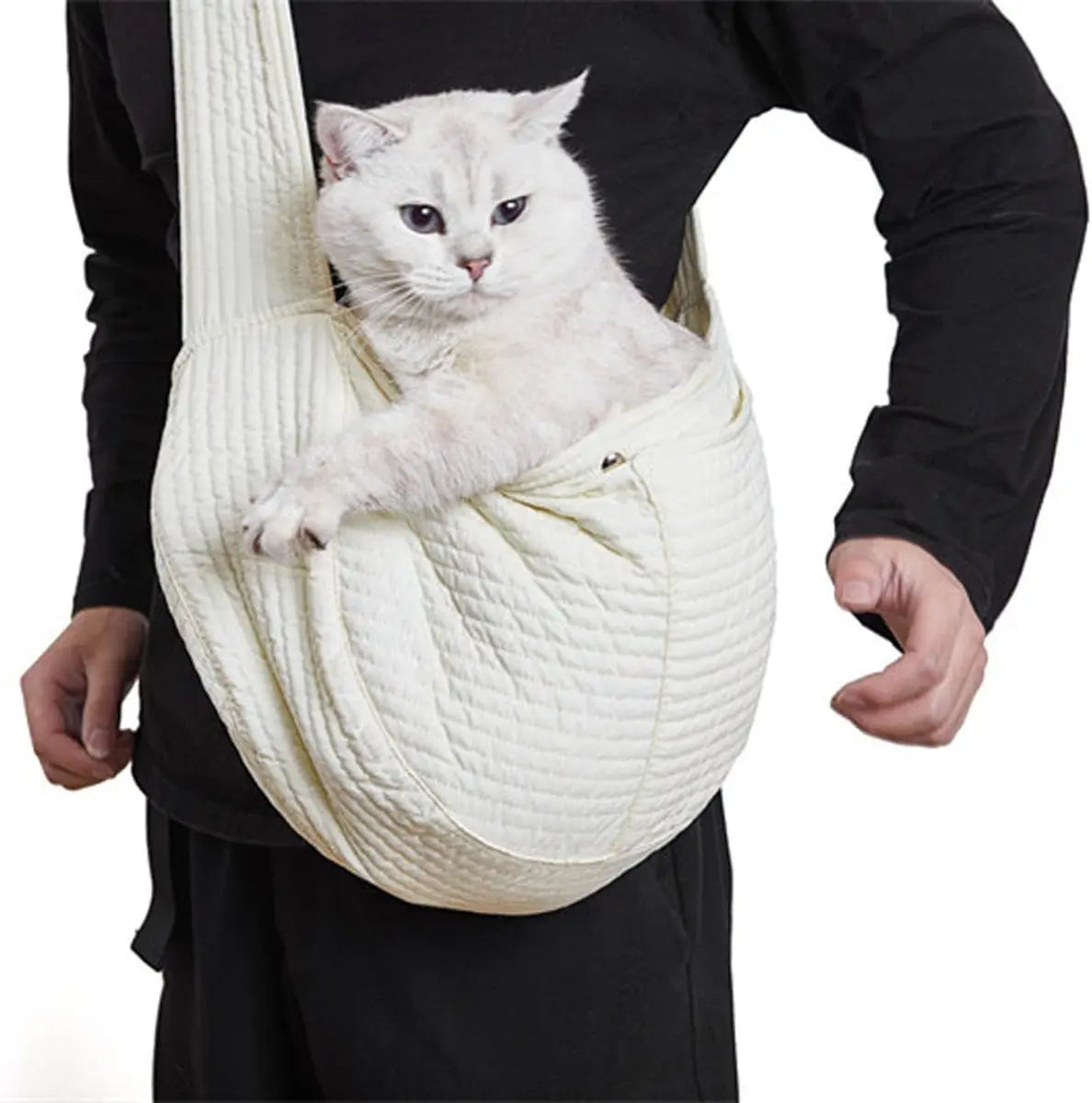Pet Backpack - Backpack for Cat and Dogs - 40*11*26 cm - Shoulder Carrying Bag - Cat Carrier - Adjustable - For Small Dogs and Cats - For Pets from 5.5-6.5 kg - White - Canvas Wholesale Hub
