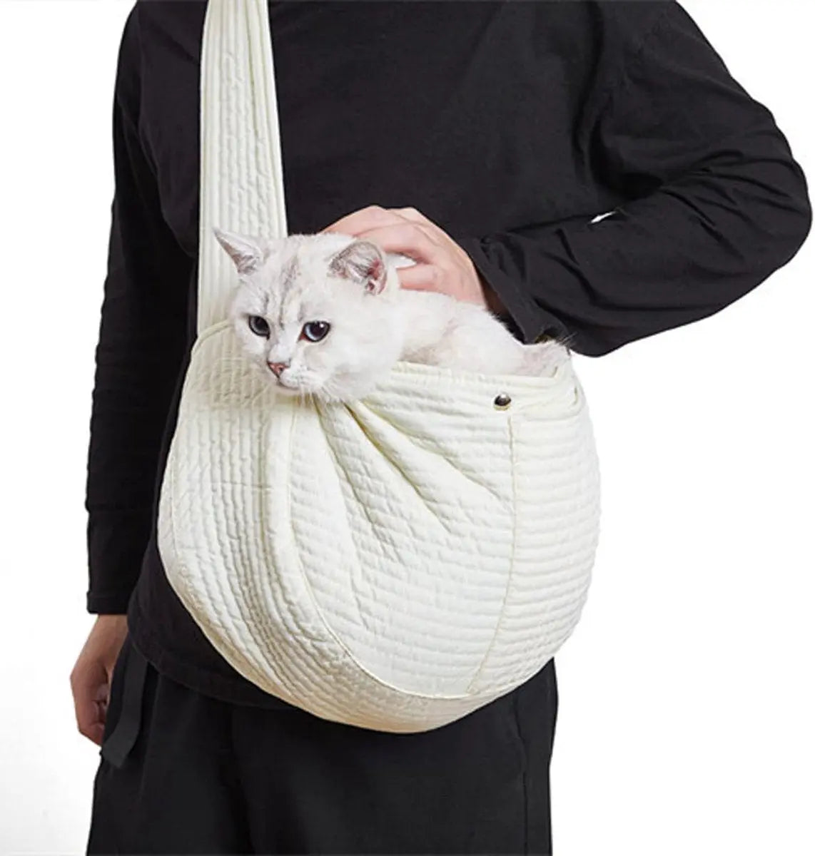 Pet Backpack - Backpack for Cat and Dogs - 40*11*26 cm - Shoulder Carrying Bag - Cat Carrier - Adjustable - For Small Dogs and Cats - For Pets from 5.5-6.5 kg - White - Canvas Wholesale Hub