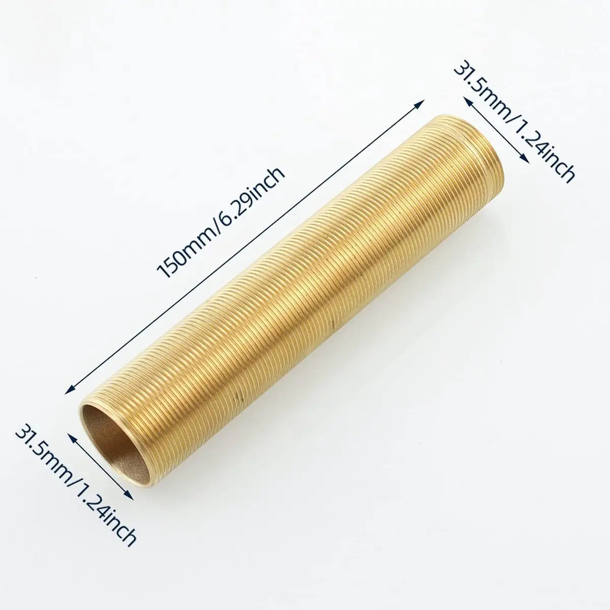 Extension Threaded Pipe - 2 Pieces - M32 x 150mm - Threaded Fasteners - Threaded Connecting Rod - Gold - Copper - For tap installation accessories Wholesale Hub