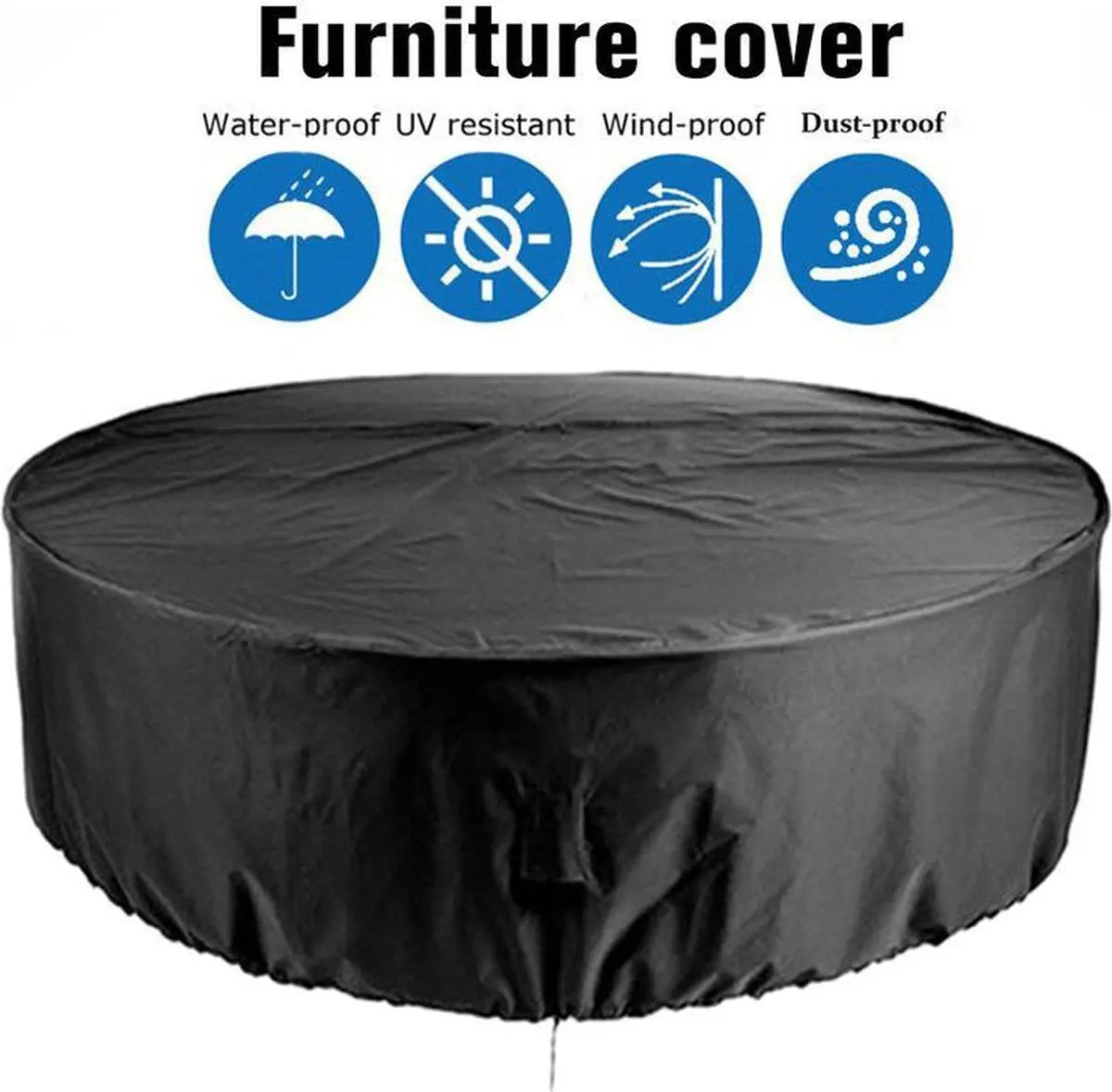 Garden furniture cover - Garden table cover - furniture covers - garden table cover - round garden furniture cover - waterproof garden furniture covers - 120 x 75 cm - Waterproof - Windproof - Dustproof - Anti-UV - round - 210D Oxford cloth - black - for Wholesale Hub