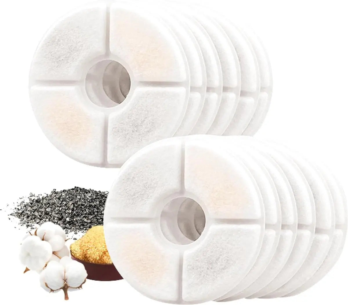 12 Pieces - Drinking Fountain Filters Refills - Water Fountain Filters - Drinking Fountain Filters - Replacement Filter Cat Fountain - Drinking Filter - Activated Carbon Filter - Round - Filter Replacement Filter - White - 12.5*3.5cm - Refills Wholesale Hub