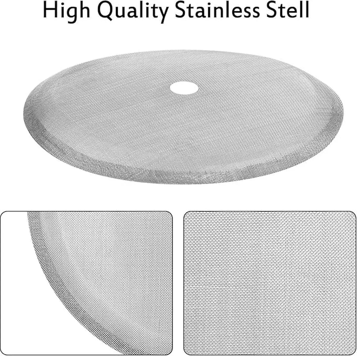6 pieces - Coffee filter - Reusable - French Press replacement filters Mesh filters replacement - 10.2cm - silver - stainless steel Wholesale Hub