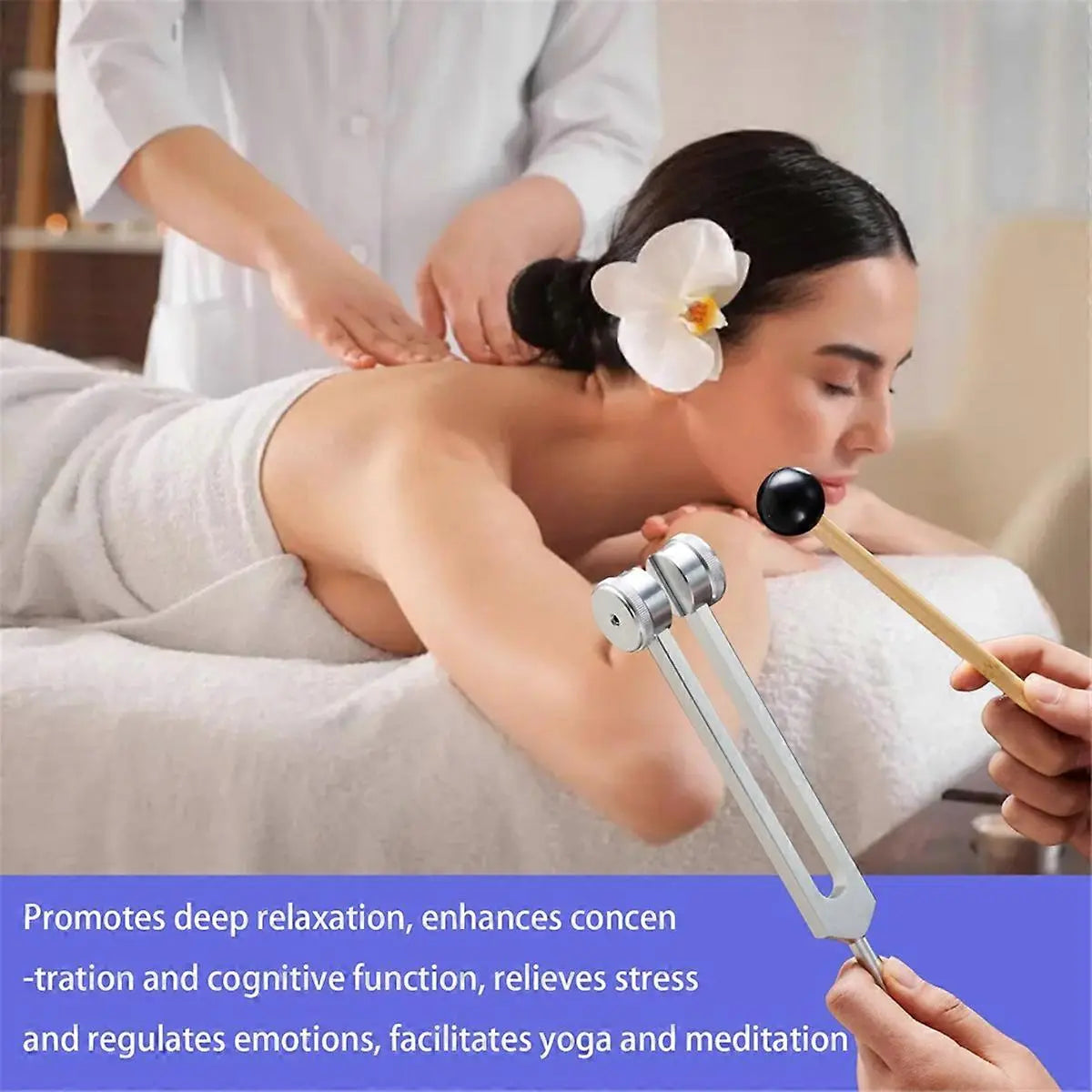 Healing Tuning Forks Set with 128Hz 136.1Hz 256Hz 384Hz Frequencies and Hockey Puck Activator for Chakra Sound Therapy Wholesale Hub