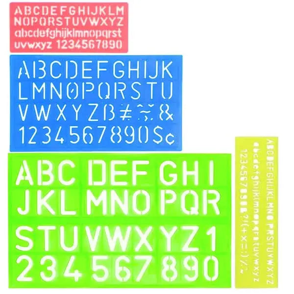 4-piece stencil set, letter stencils, plastic number stencils, stencils in various sizes, painting stencils for children, DIY painting learning Wholesale Hub