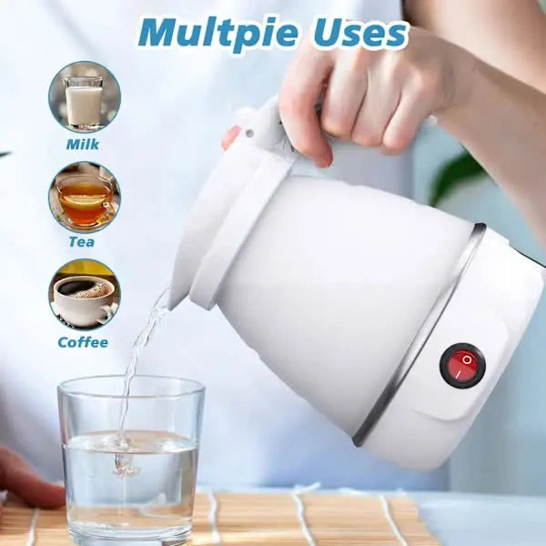 Foldable Electric Travel Kettle with Detachable Cord Silicone Collapsible Kettle Wholesale Hub
