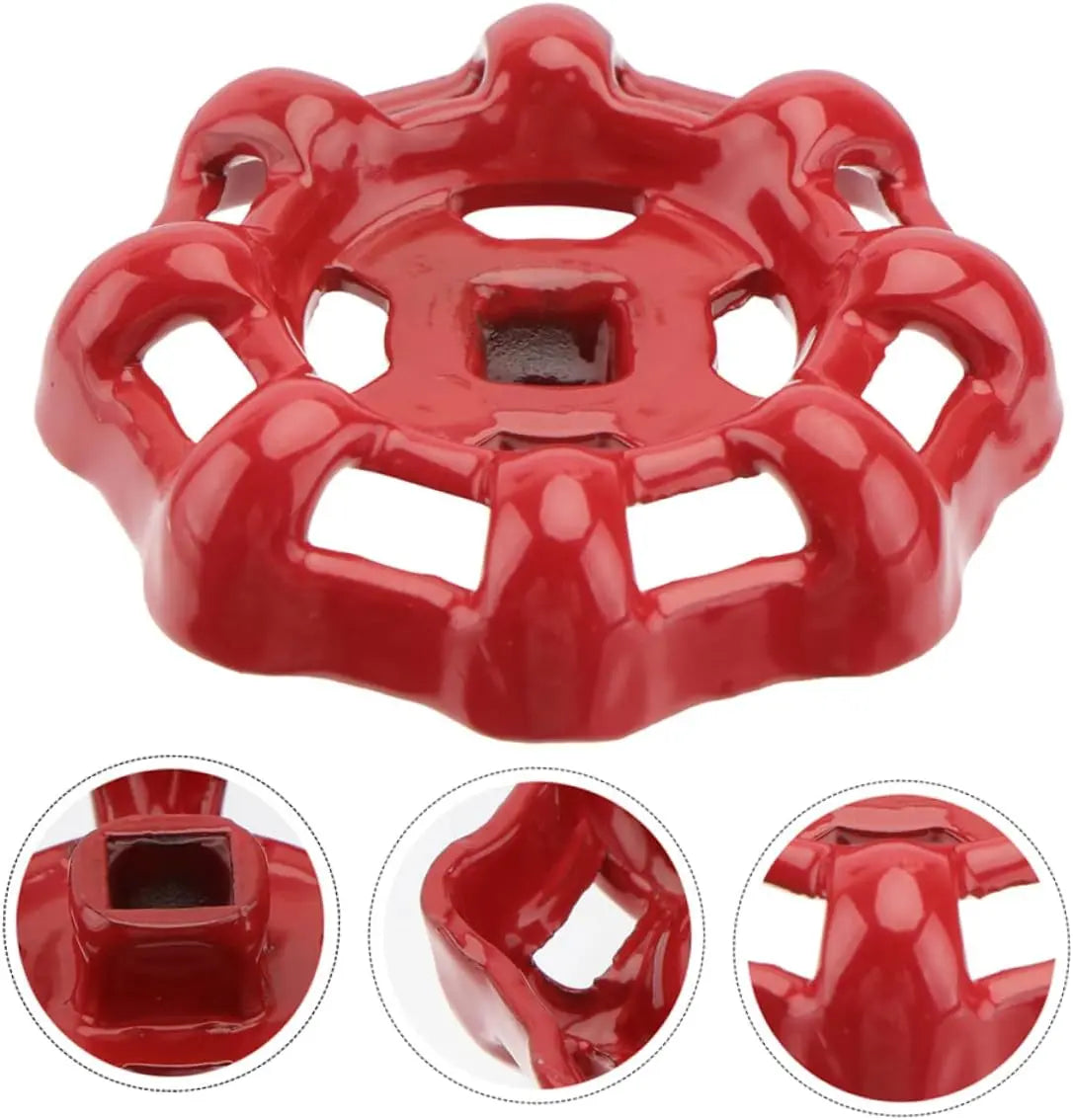 1set Gate Valve Handle Door Handles Gate Wheel Outdoor Faucet Handle Shower Faucet Handle Shutoff Handle Fitting Shower Knob Replacement Water Spigot Handle Cast Iron Red 2pcs Wholesale Hub