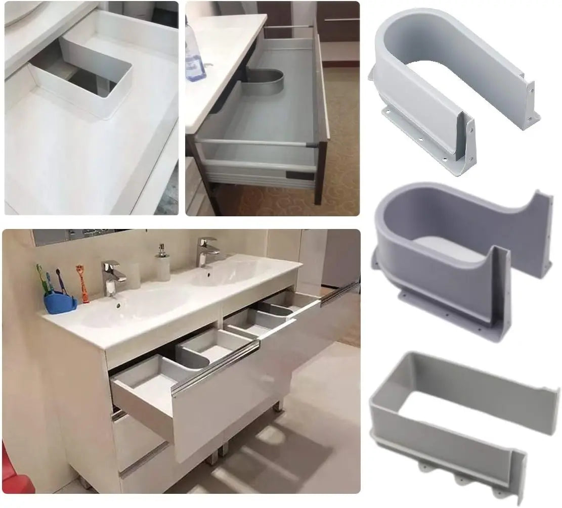 Plastic U Shape Under Sink Basin Drain Pipe Bath Cabinet Drawer Pull Out Bottom Cutout Cover Recessed U Drainage Grommet (No.3) Wholesale Hub