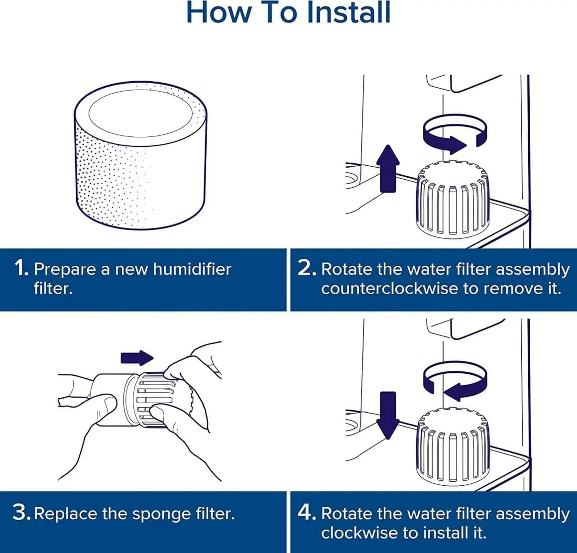 5-Pack Humidifier Replacement Filters/Wicks Compatible with LEVOIT Classic160, Dual150, Dual200S, Classic300(S), LV600S, OasisMist Series Humidifiers Wholesale Hub