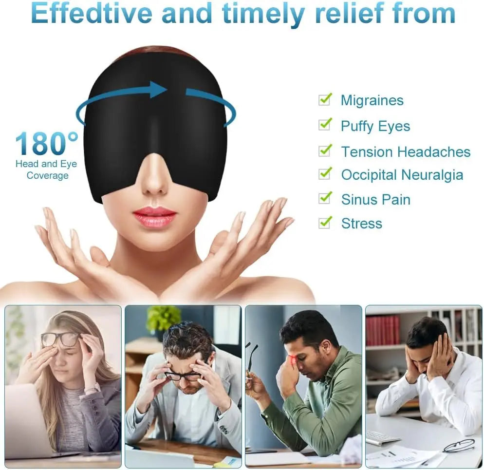 Migraine Gel Capsule, 180° Cold Migraine Reusable Warm Pack, Black Pink Wholesale Hub