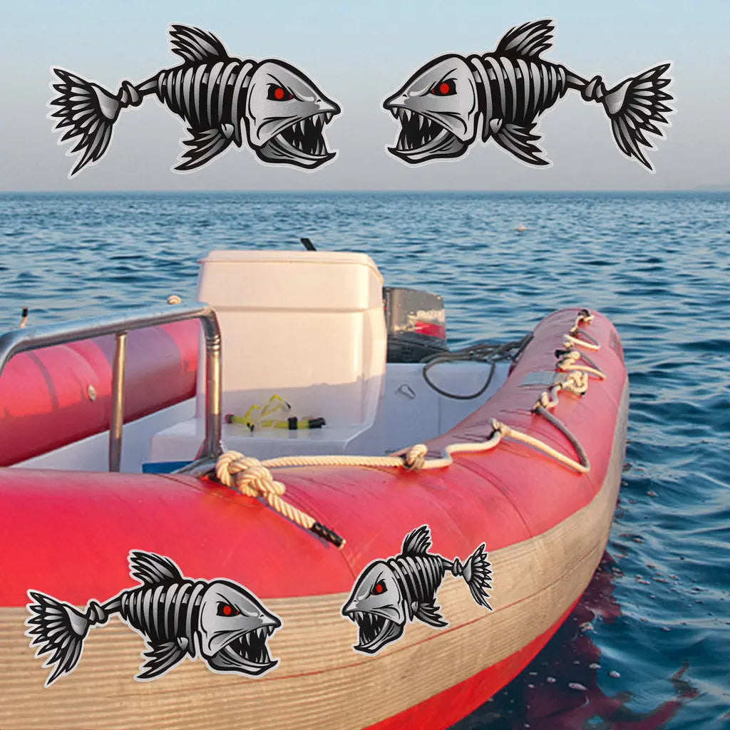 Kayak Fishing Boat Decal Sticker Set of 2, 25x13cm Reflective Car Decal Accessories Wholesale Hub