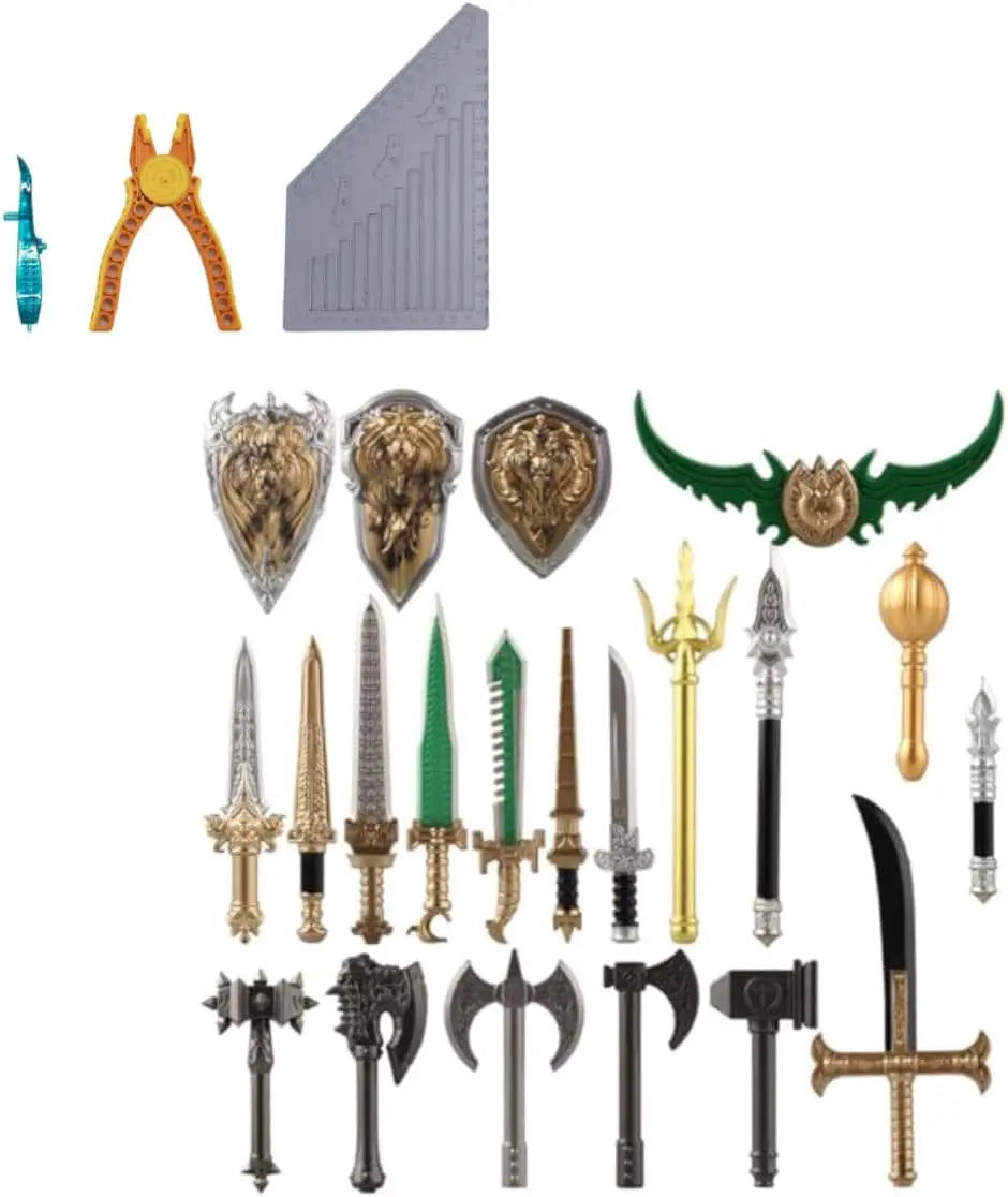 Medieval Weapon Pack Military Weapon Medieval Swords Sabers Bricks, Military Soldier Weapons Accessories Pack Kits, DIY Assembly Building Blocks - 21 Pieces Wholesale Hub