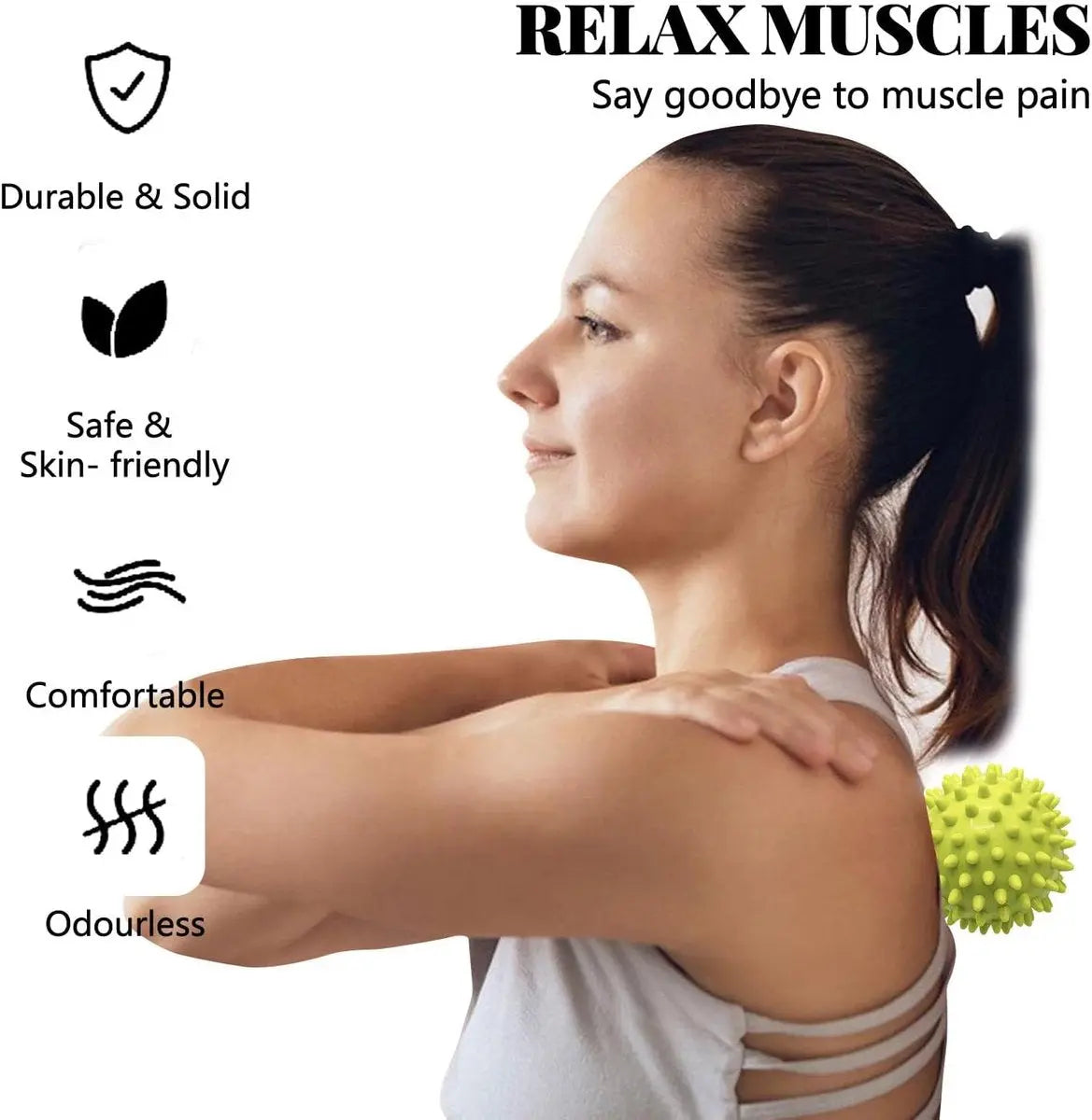 Massage Balls (Set of 2) - Trigger Point Balls - Massage Balls with Relief Points - Pointed Balls - Hedgehog Balls - Massage Balls - Trigger Point Exercise Balls - For Massaging Hand, Leg, Shoulder, Hip and Foot Muscles (Green/Purple 7.5 cm) Wholesale Hub