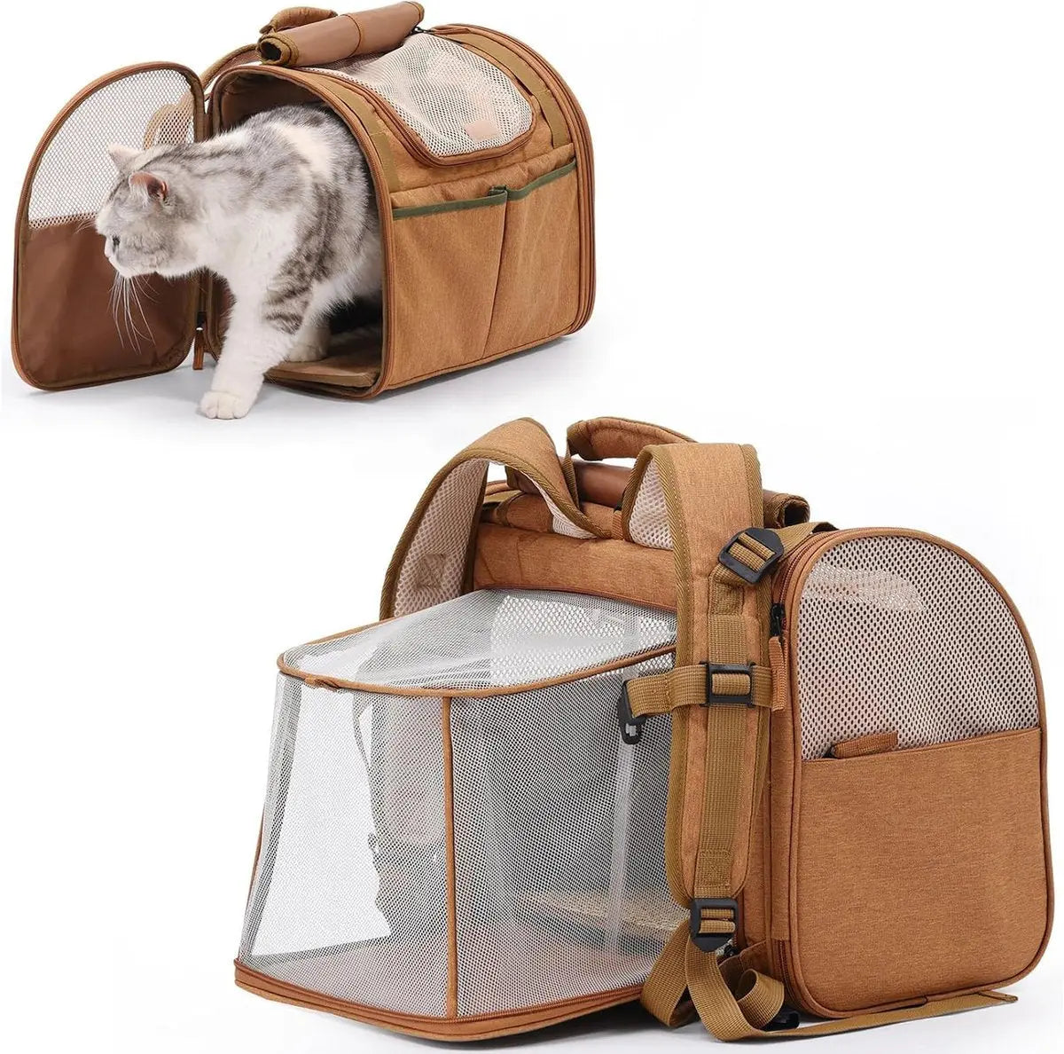 Travel Basket for Cats and Dogs - Carrier for Cats and Dogs - Travel Bag for Cats and Dogs - Dog Carrier - Cat Carrier - up to 10 lbs - brown Wholesale Hub