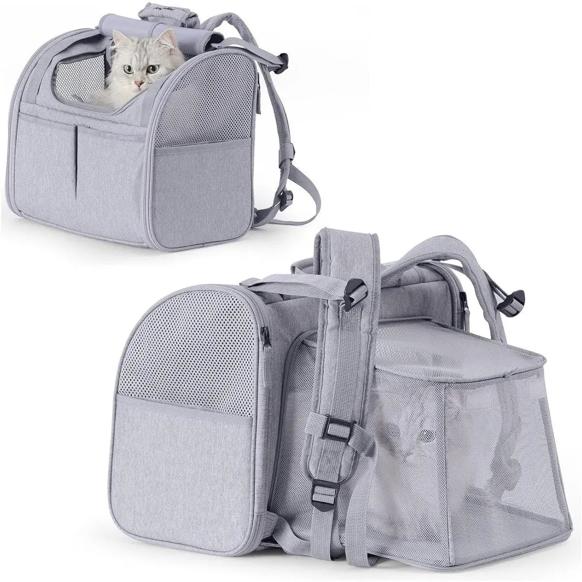 Travel Basket for Cats and Dogs - Carrier for Cats and Dogs - Travel Bag for Cats and Dogs - Dog Carrier - Cat Carrier - up to 10 lbs - Gray Wholesale Hub