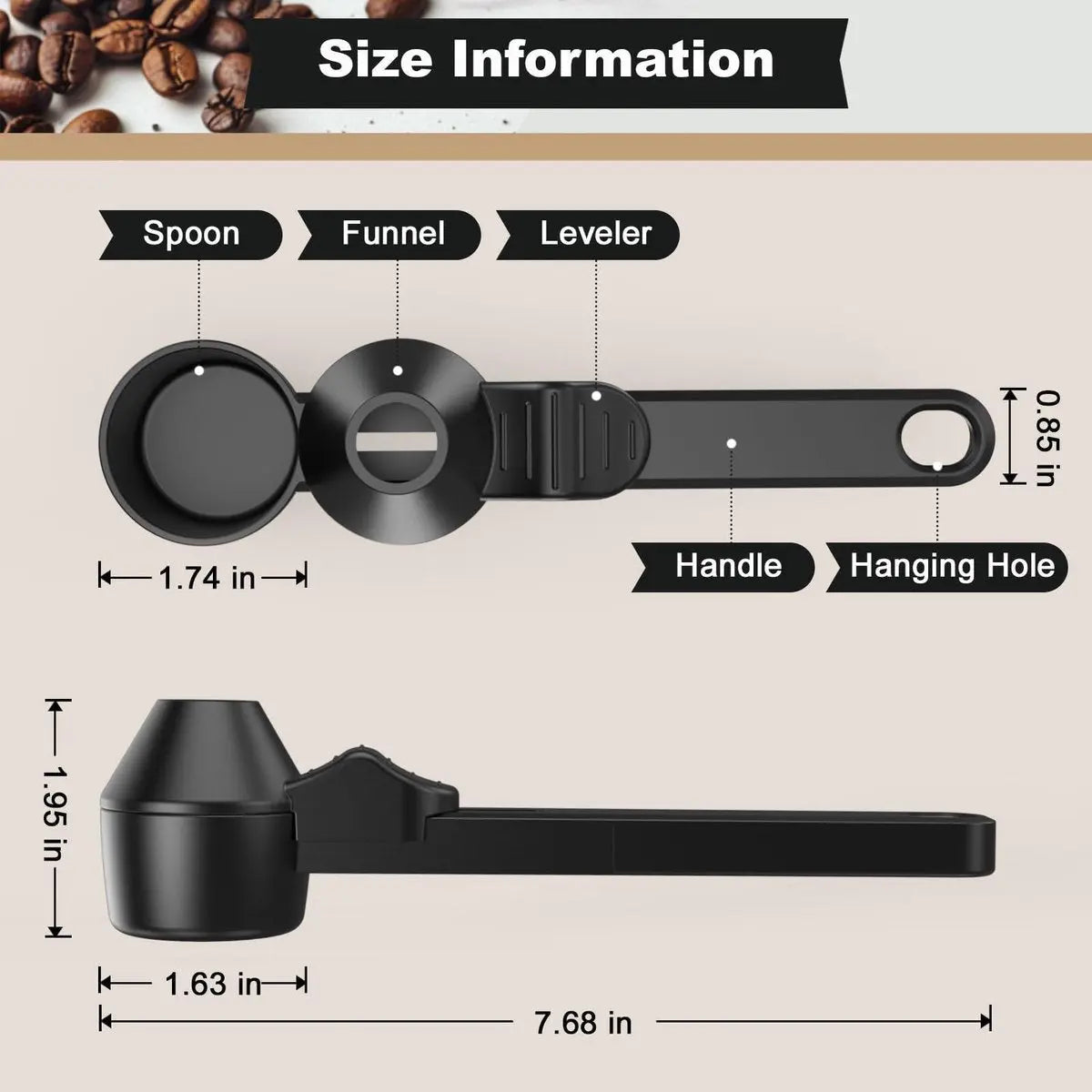 Coffee Scoop – Measuring Spoon – Coffee Accessories – Coffee Measuring Spoon | A Spoon with a Funnel – Scoops – Coffee Scoop Wholesale Hub