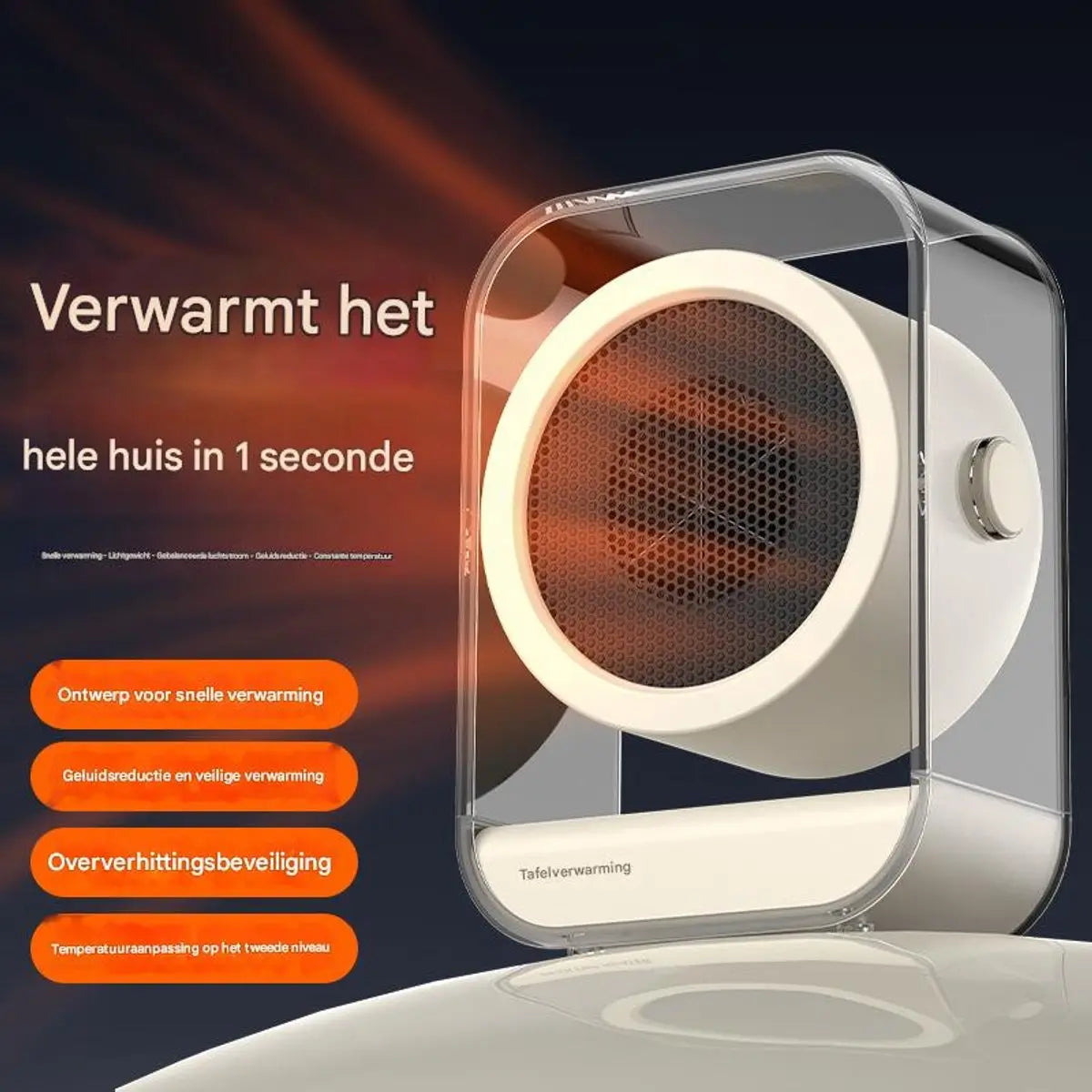 Electric Heater - Portable Electric Heater - Desk Fan Heater - Small Household Fan Heater - Portable, Fast Heating Electric Heater for Office Use - Two Temperature Settings - Off White Wholesale Hub