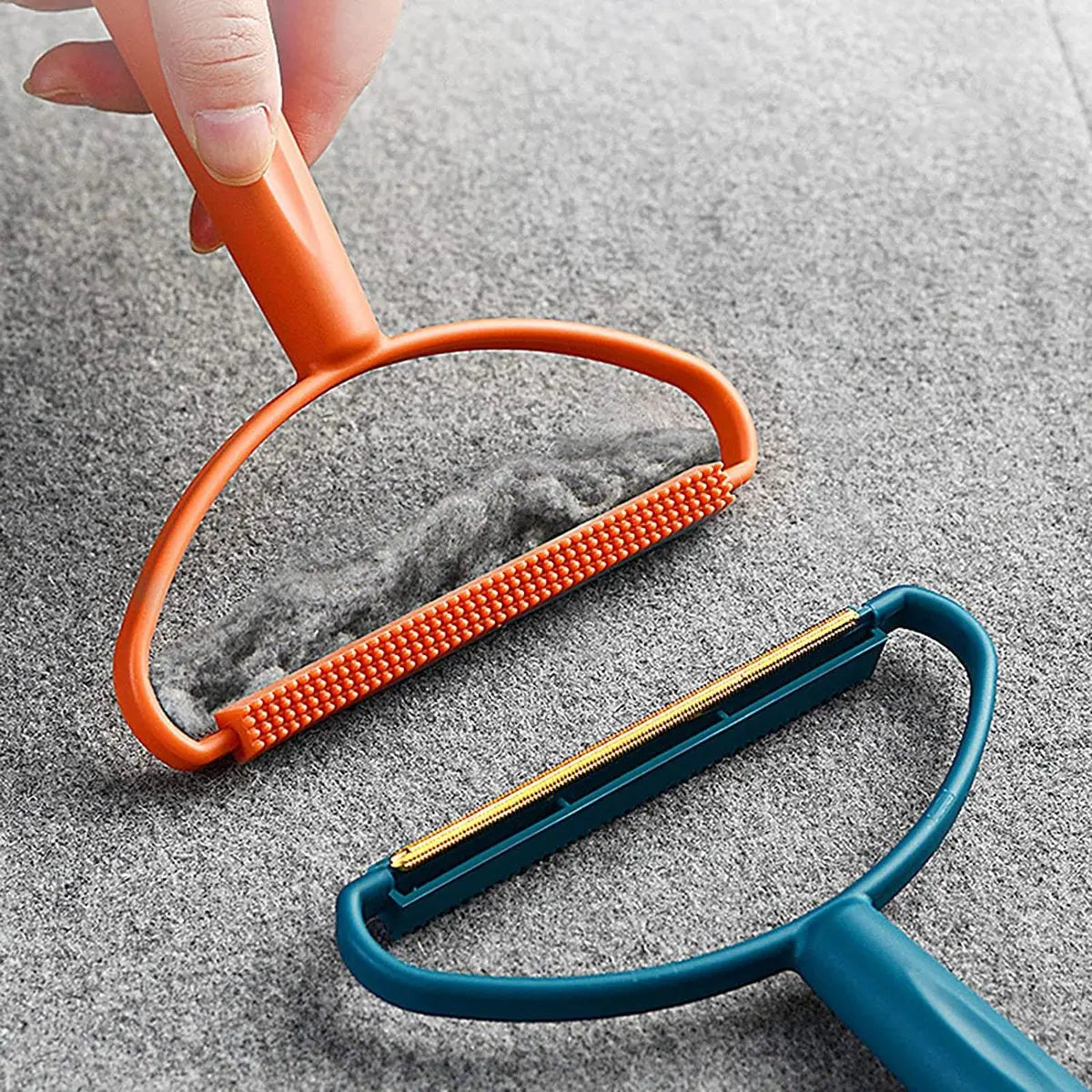 Portable Hair Removal Device - Clothes Hair Removal Device - Manual Hair Removal Device - Sweater Vacuum Cleaner - For removing dust and pets from clothes, curtains, blankets and sofas (blue and orange) Wholesale Hub