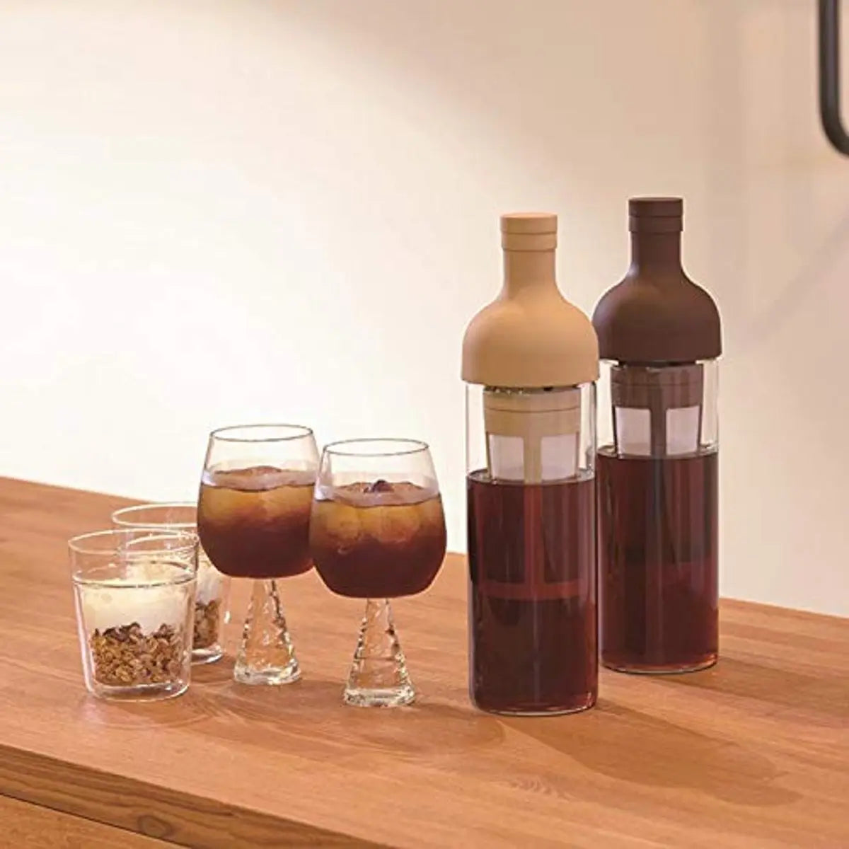 Cold Brew Coffee Pot - 1000 ml Glass Carafe with Infuser - For Iced Coffee & Iced Tea - Easy to Fill and Clean - Khaki Wholesale Hub