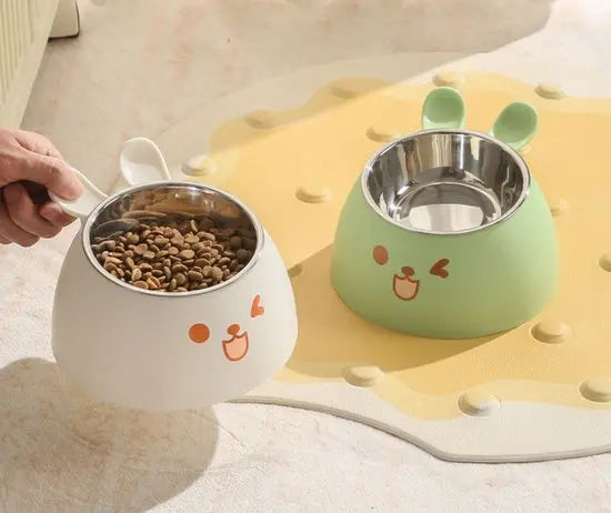 Cat Litter Box - Cat Food Bowl - Non-Slip Design - Pet Food Bowl - Plastic and Stainless Steel Design - Suitable for Cats and Small Dogs - Vegetable Wholesale Hub