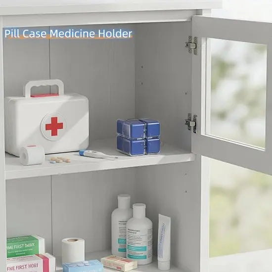 Medicine box - 7-day medicine box - Weekly pill box - Portable pill box for travel - Easy to open - 8 compartments - For storing vitamins and medicines - Blue Wholesale Hub