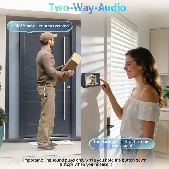 Wireless Doorbell with Camera - 1080P Image & 4.5 Inch Screen - No WiFi Required - Range Up to 120m - Night Vision Wholesale Hub