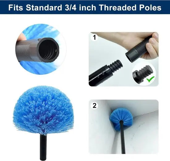 Dust brush head - 8" diameter blue screw head for spider web vacuum cleaners Wholesale Hub
