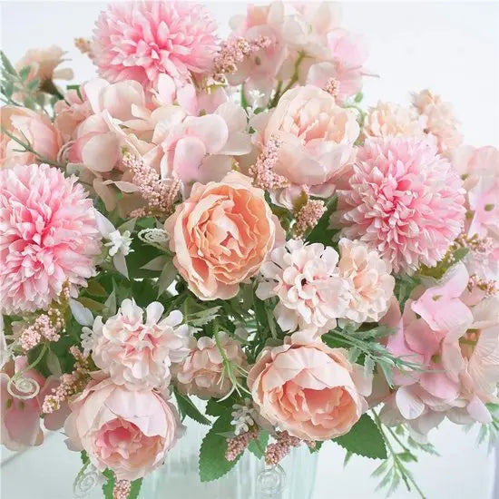Artificial Flowers - Plastic Flower Arrangements - Valentine's Day Decorations - Sustainable Home Decor for Weddings, Living Rooms and Dining Tables (Pink) Wholesale Hub