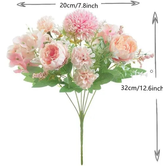 Artificial Flowers - Plastic Flower Arrangements - Valentine's Day Decorations - Sustainable Home Decor for Weddings, Living Rooms and Dining Tables (Pink) Wholesale Hub