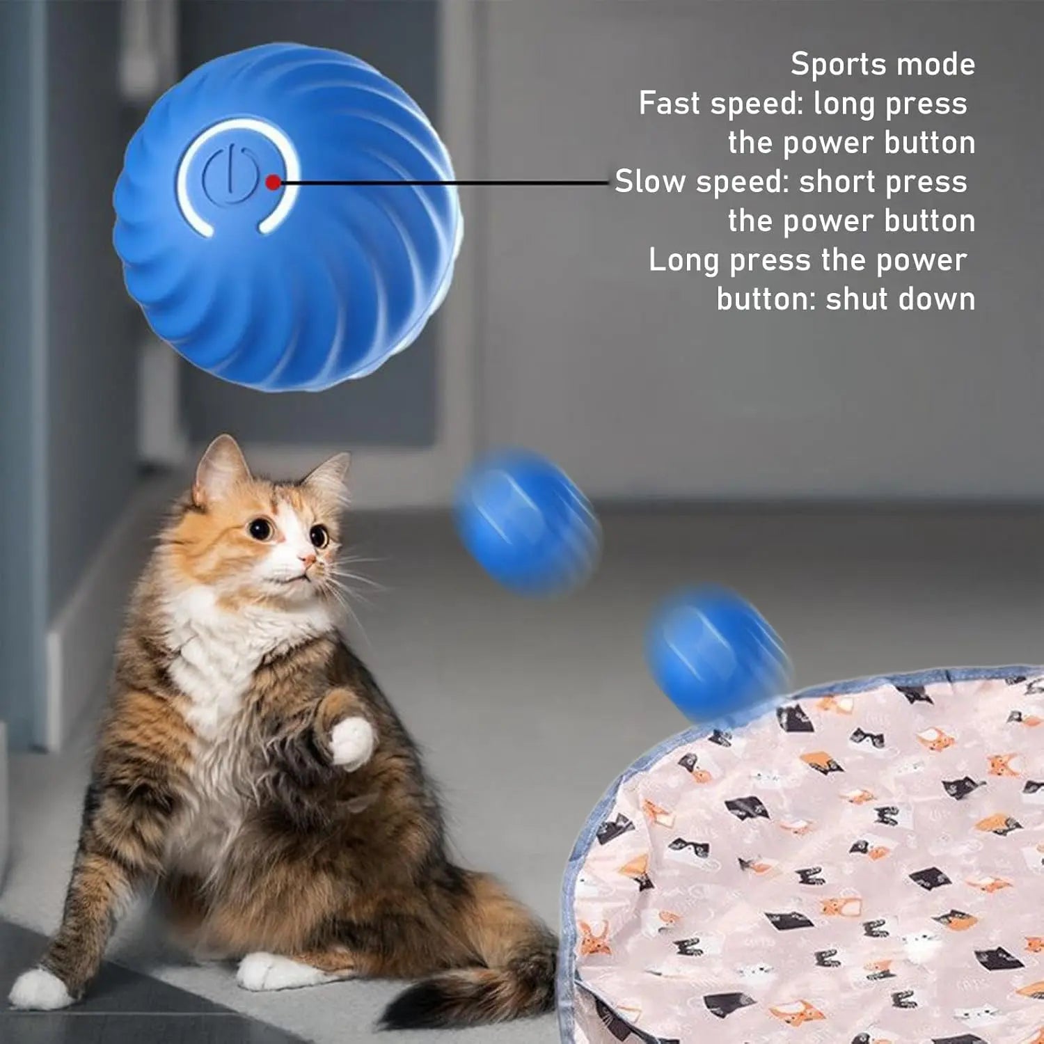 Play mat - Educational cat toy - USB automatic cat toy with three settings - 1 item Wholesale Hub