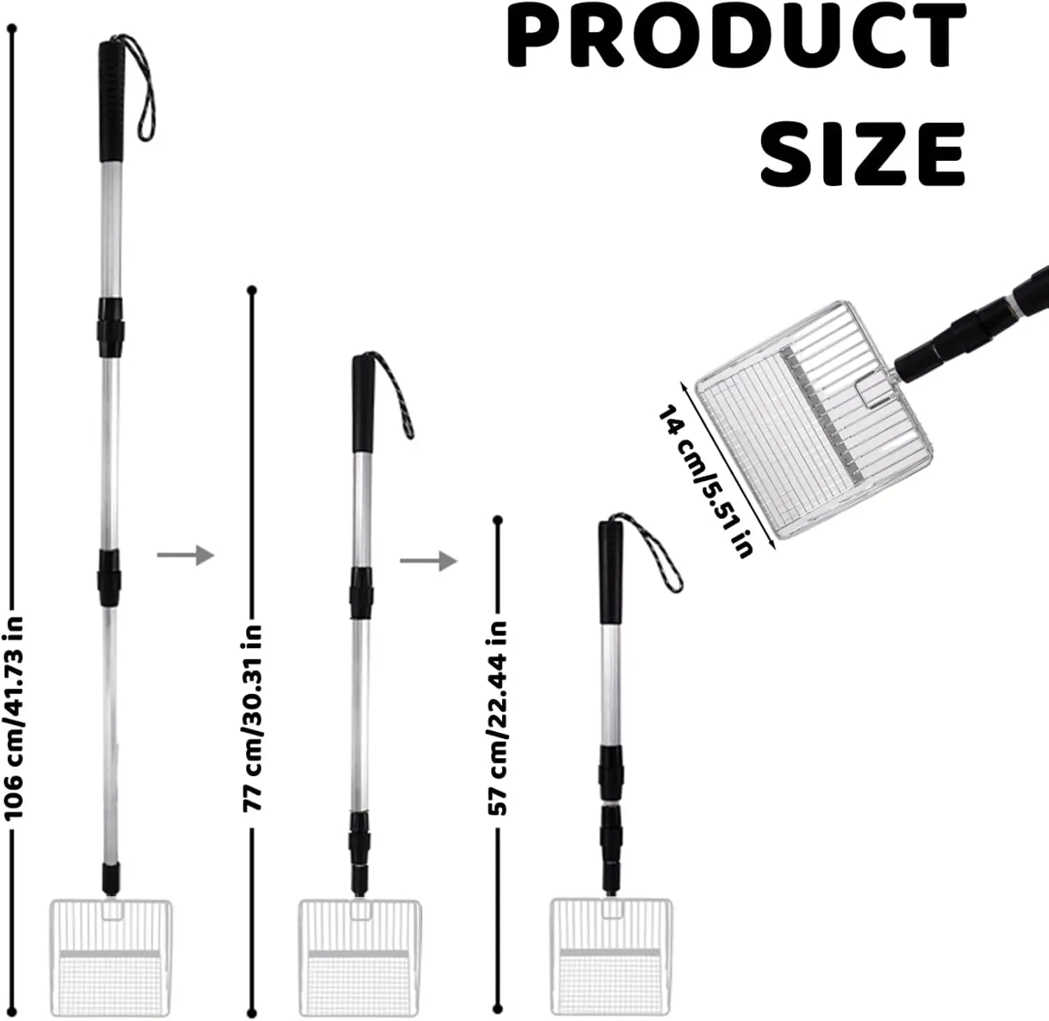 Cat Litter Scoop - Retractable - Metal - Portable - Multifunctional - 1st Wholesale Hub