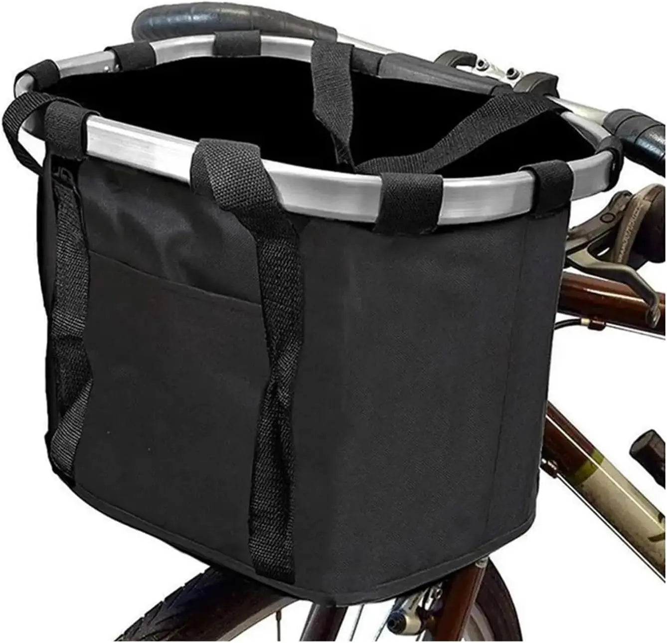 Bicycle basket - Front bike basket - Small dog carrier - Removable mountain bike handlebar tube - Hanging foldable luggage bag with a load capacity of 5 kg - Black Wholesale Hub