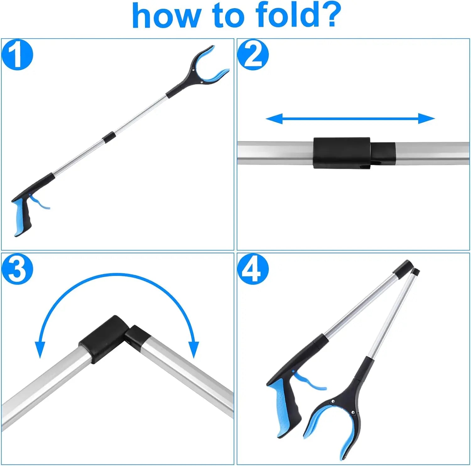 Grabber Set of 2 - 83 cm - Foldable Grabber - With Magnet & 360° Rotating Head - Litter Grabber Wholesale Hub