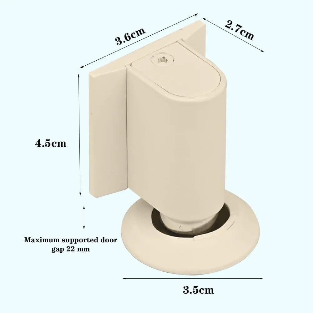 Magnetic Door Stopper Floor White - No Drilling - Self-adhesive - Metal - Including Raising Disc Wholesale Hub
