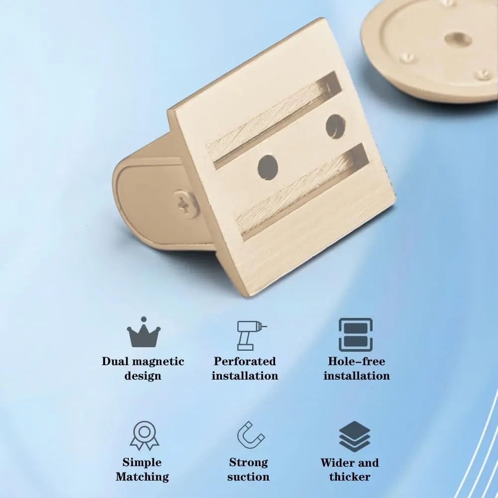 Magnetic Door Stopper Floor White - No Drilling - Self-adhesive - Metal - Including Raising Disc Wholesale Hub