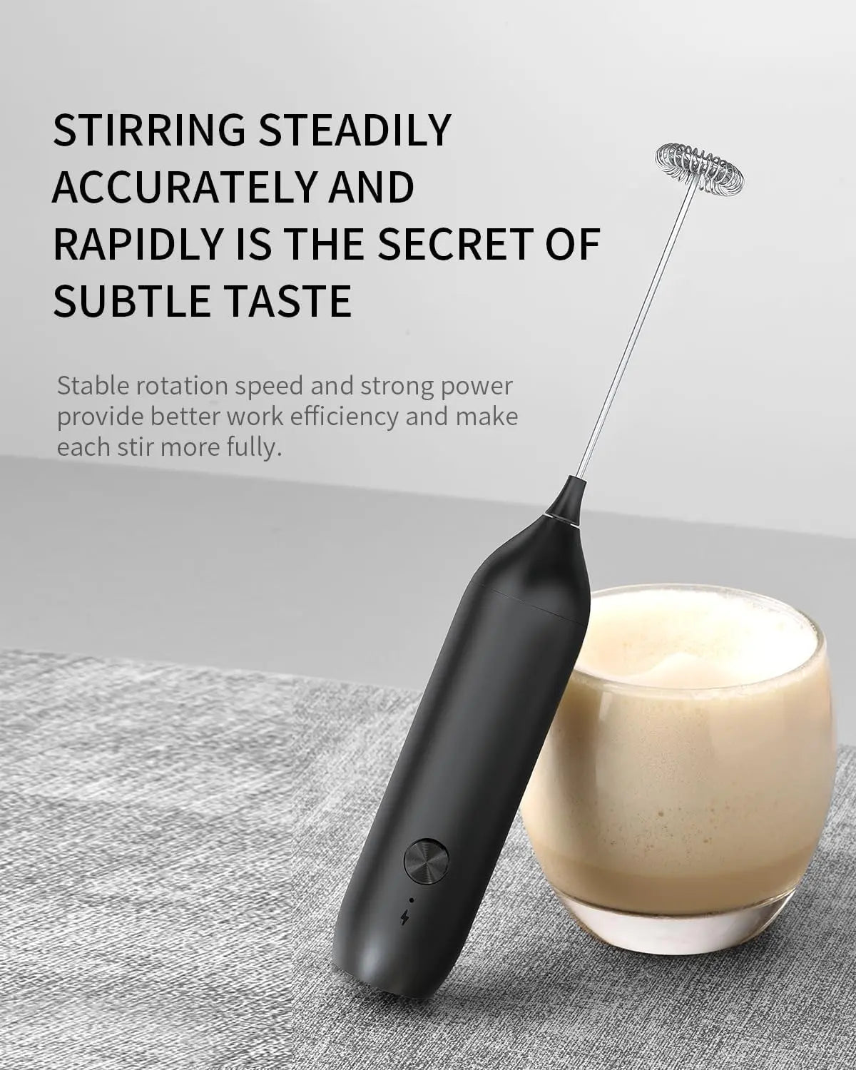 Milk Frother - Electric Hand Milk Frother - Rechargeable Mini Beverage Blender - Hand Milk Frother - With Stainless Steel Blender - Suitable for Milk, Coffee, Latte, Matcha, Black Wholesale Hub