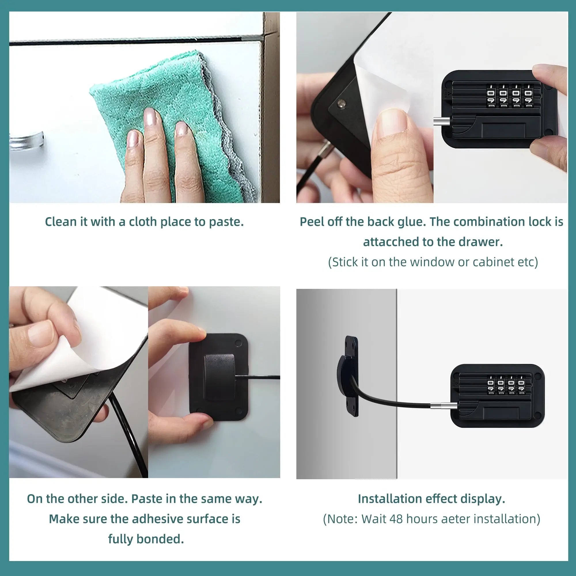 Baby Proofing, Refrigerator lock, Baby Safety Locks for Cabinets, Cabinet Locks for Babies, No Drilling Child Safety Cabinet Locks for Latching to Drawer Door Fridge Oven Toilet Seat Black Wholesale Hub