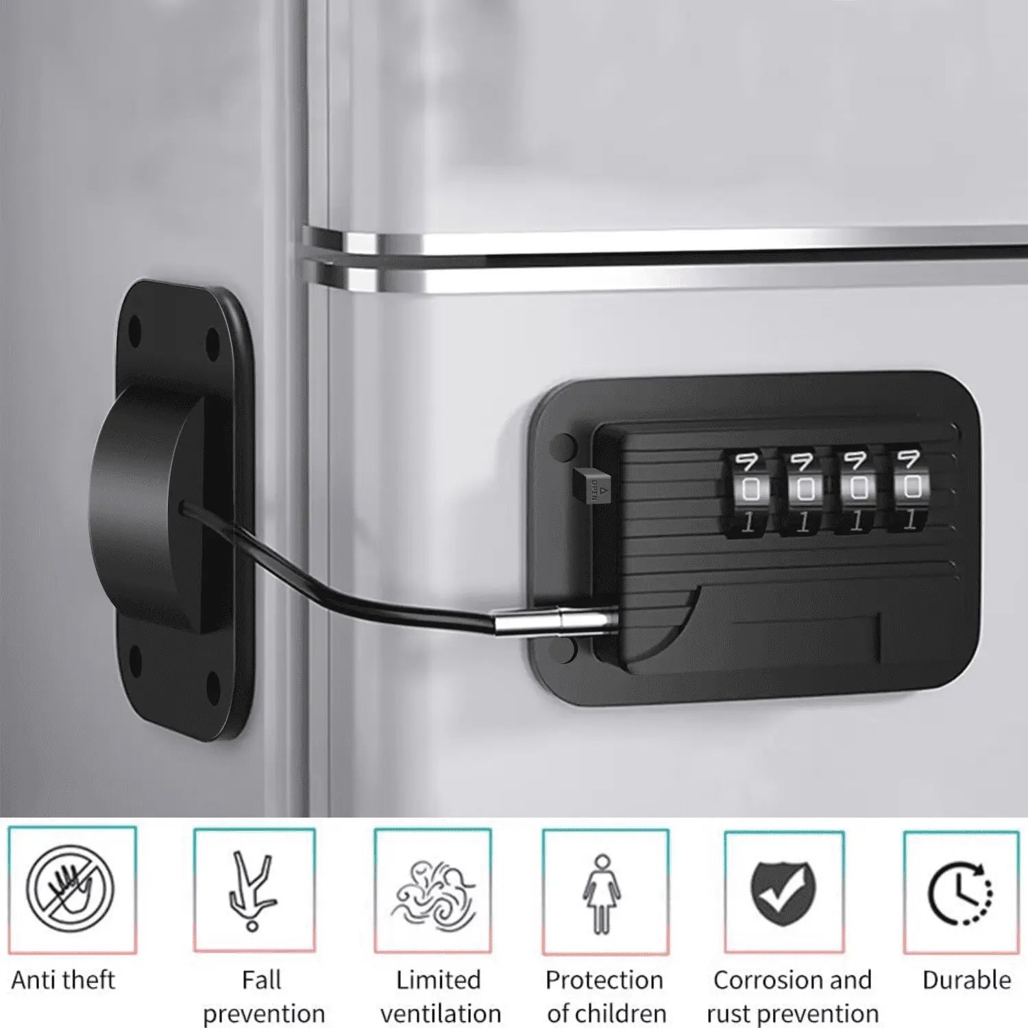 Baby Proofing, Refrigerator lock, Baby Safety Locks for Cabinets, Cabinet Locks for Babies, No Drilling Child Safety Cabinet Locks for Latching to Drawer Door Fridge Oven Toilet Seat Black Wholesale Hub