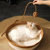 Cat Bed Rope Cotton, Cotton Rope Woven Round Cat Beds Basket with Built-in Teasing Ball, Handwoven Foldable Scratchable for Small & Large pet Green(S) Wholesale Hub